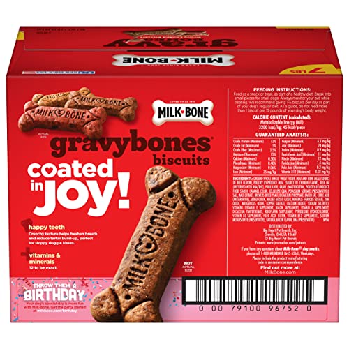 Milk-Bone Gravy Bones Dog Treats with Savory Meat Flavors, 7 Pounds