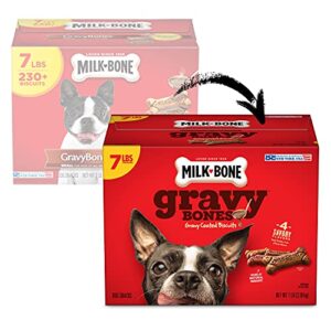 Milk-Bone Gravy Bones Dog Treats with Savory Meat Flavors, 7 Pounds