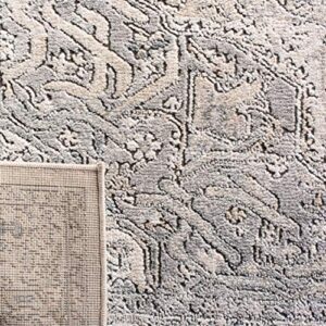 Safavieh Oregon Collection 3' x 5' Ivory/Grey ORE867A Oriental Distressed Non-Shedding Area Rug