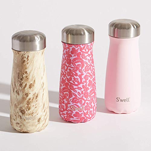 S'well Stainless Steel Traveler - 16 Fl Oz - Blonde Wood - Triple-Layered Vacuum-Insulated Travel Mug Keeps Coffee, Tea and Drinks Cold for 24 Hours and Hot for 12 - BPA-Free Water Bottle