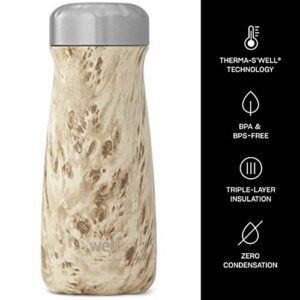 S'well Stainless Steel Traveler - 16 Fl Oz - Blonde Wood - Triple-Layered Vacuum-Insulated Travel Mug Keeps Coffee, Tea and Drinks Cold for 24 Hours and Hot for 12 - BPA-Free Water Bottle