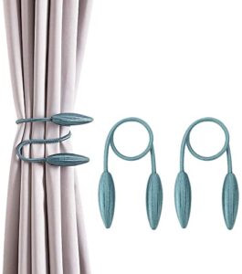2 pack curtain tiebacks, 2019 new convenient drape tieback, decorative rope holdback holder for home office decoration (blue ashes)