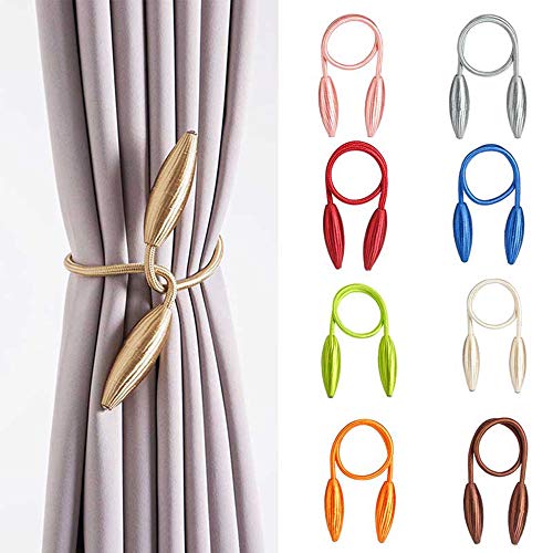 2 Pack Curtain Tiebacks, 2019 New Convenient Drape Tieback, Decorative Rope Holdback Holder for Home Office Decoration (Blue Ashes)