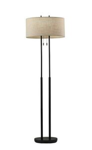 adesso 4016-26 duet floor lamp, antique bronze