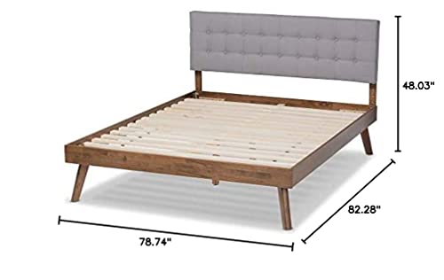 Baxton Studio Beds (Platform), King, Light Grey/Walnut