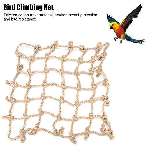 Bird Climbing Net, Climbing Cotton Rope Net Hanging Bird Climbing Rope Ladder Perch Climb Toy Bird Chew Toy