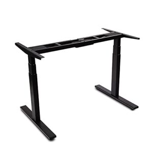 vwindesk vj201-s3 electric height adjustable sitting standing desk frame only/sit stand - dual motors 3 segment motorized desk base only,black