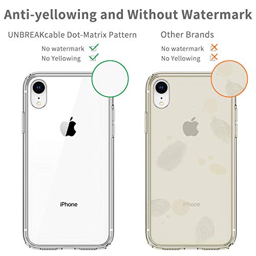 UNBREAKcable Phone Case for iPhone XR 6.1 Inch - [Anti-Yellow & Anti-Scratch] Ultra Clear Shockproof Hard PC Back & Soft TPU Bumper Protective Case for iPhone XR - Transparent
