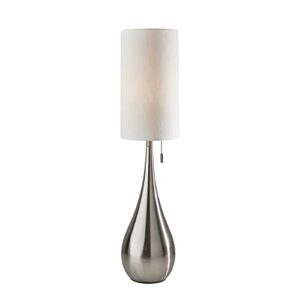 adesso 1536-22 christina table lamp, 34.5 in, 100 w, brushed steel finish/white, 1 steel lamp