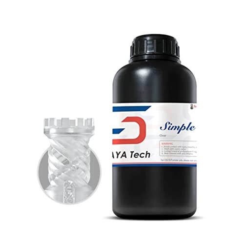 Siraya Tech Simple 3D Printer Resin Water Washable 3D Printing Resin Super Easy to Clean and Print LCD UV-Curing Resin Needs Much Less Alcohol for LCD DLP 3D Printing 8K Capable (Clear, 1kg)