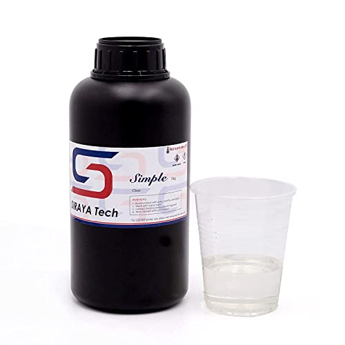 Siraya Tech Simple 3D Printer Resin Water Washable 3D Printing Resin Super Easy to Clean and Print LCD UV-Curing Resin Needs Much Less Alcohol for LCD DLP 3D Printing 8K Capable (Clear, 1kg)