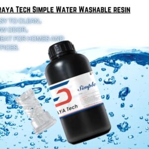 Siraya Tech Simple 3D Printer Resin Water Washable 3D Printing Resin Super Easy to Clean and Print LCD UV-Curing Resin Needs Much Less Alcohol for LCD DLP 3D Printing 8K Capable (Clear, 1kg)