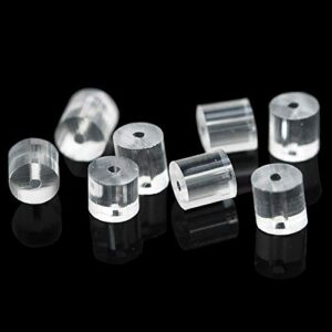 clear earring backs, 200pcs plastic earring stoppers, tube earring findings, hypo-allergenic jewelry accessories