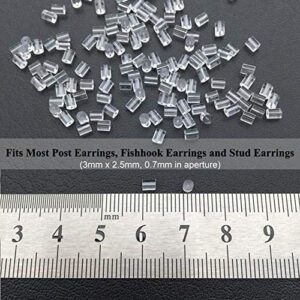 Clear Earring Backs, 200PCS Plastic Earring Stoppers, Tube Earring Findings, Hypo-allergenic Jewelry Accessories