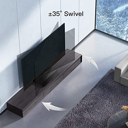 PERLESMITH Swivel TV Stand Universal Table Top TV Base for 37 to 65,70 inch LCD LED OLED 4K Flat Screen TVs - Height Adjustable TV Mount Stand with Safe TV Anti-tip Cable, VESA 600x400mm PSTVS03