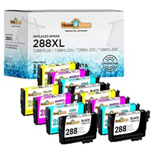 houseoftoners remanufactured ink cartridge replacement for epson 288 xl 288xl for expression xp-330 xp-340 xp-430 xp-434 xp-440 xp-446 (3b/3c/3m/3y, 12pk)