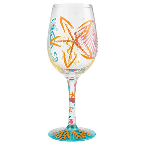 Enesco Designs by Lolita Coastal Artisan Wine Glass, 1 Count (Pack of 1), Multicolor