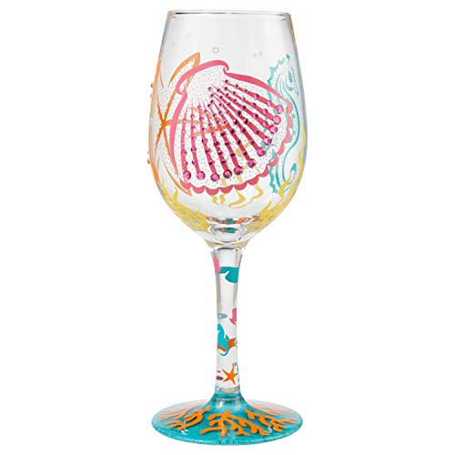 Enesco Designs by Lolita Coastal Artisan Wine Glass, 1 Count (Pack of 1), Multicolor