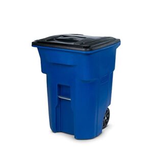 toter 2-wheel trash can with lid - blue, 96-gallon, model# ana96-00blu