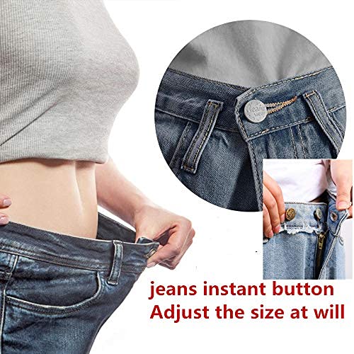 [Upgraded] 8 Sets Perfect Fit Instant Button, Adjustable Jeans Button Instant, 1 inch Buttons Adds Or Reduces an Inch to Any Pants Waist in Seconds