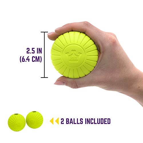 Chew King Supreme Rubber Fetch Balls - Extremely Durable Natural Rubber Toy, 2.5 inch, Yellow (CM-10066-CS01), 2.5" (Medium)