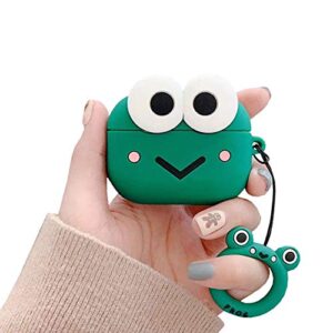 rertnocnf compatible with earbuds case airpods pro, cute big eyes frog design cover creative animals soft anti-scratch wireless earphone protector