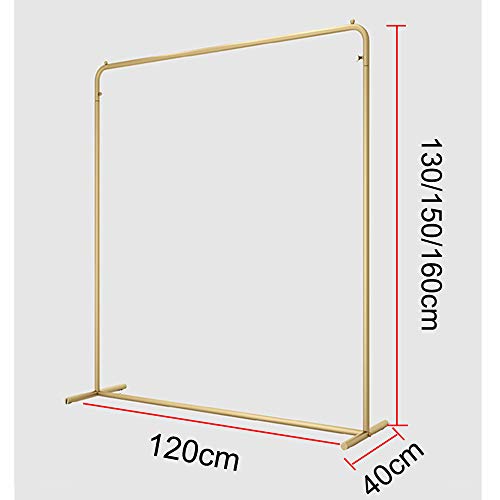 Floorstanding Hanging Carboot Display Rail,Wrought Iron Continental Clothes Rail,Convenient and Practical,Fashion/Golden / 160cm