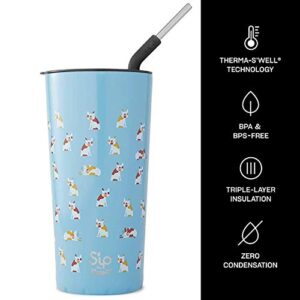S'ip by S'well Stainless Steel Takeaway Tumbler - 24 Fl Oz - Frenchies Forever - Double-Layered Vacuum-Insulated Travel Mug Keeps Coffee, Tea and Drinks Cold for 16 Hours and Hot for 4