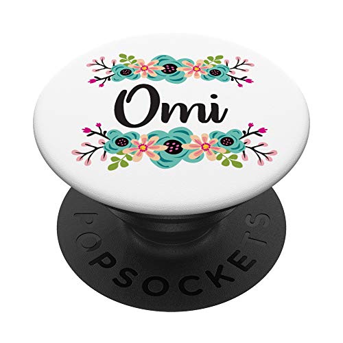 Omi Gifts From Grandkids Floral Personalized Name Gift PopSockets Grip and Stand for Phones and Tablets