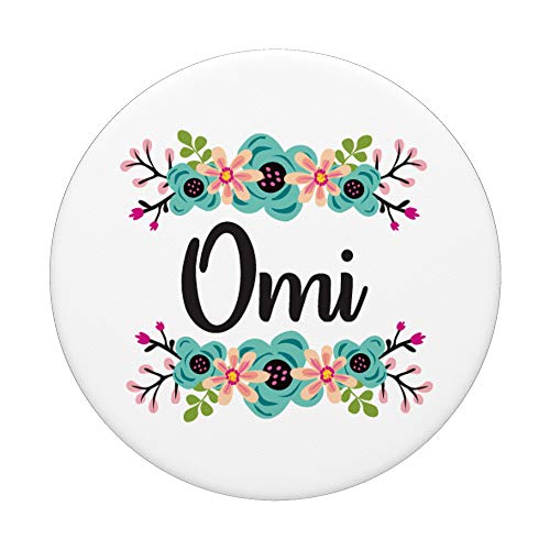 Omi Gifts From Grandkids Floral Personalized Name Gift PopSockets Grip and Stand for Phones and Tablets