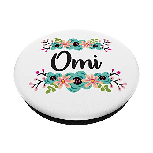 Omi Gifts From Grandkids Floral Personalized Name Gift PopSockets Grip and Stand for Phones and Tablets