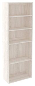 signature design by ashley dorrinson modern farmhouse 71" bookcase with 4 shelves, weathered whitewash