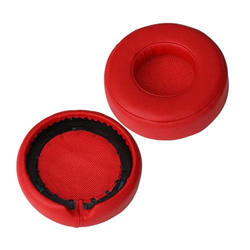 Replacement Pro Ear Pads Protein Leather & Memory Foam Earpads Ear Cushion Cups Cover Repair Parts Compatible with Monster Beats by Dr. Dre Pro Detox Headphones Red