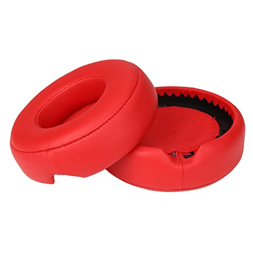 Replacement Pro Ear Pads Protein Leather & Memory Foam Earpads Ear Cushion Cups Cover Repair Parts Compatible with Monster Beats by Dr. Dre Pro Detox Headphones Red