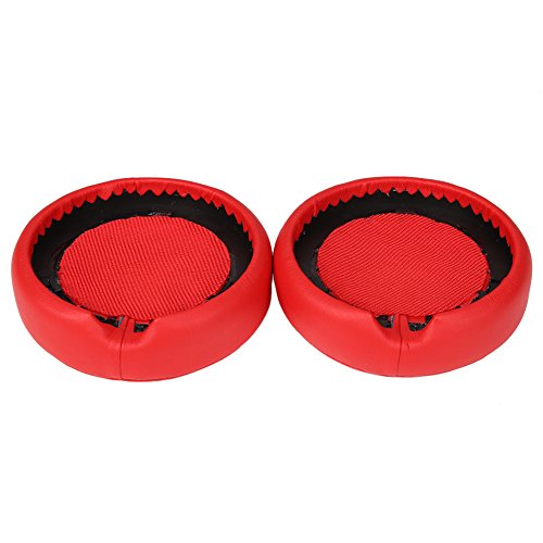 Replacement Pro Ear Pads Protein Leather & Memory Foam Earpads Ear Cushion Cups Cover Repair Parts Compatible with Monster Beats by Dr. Dre Pro Detox Headphones Red