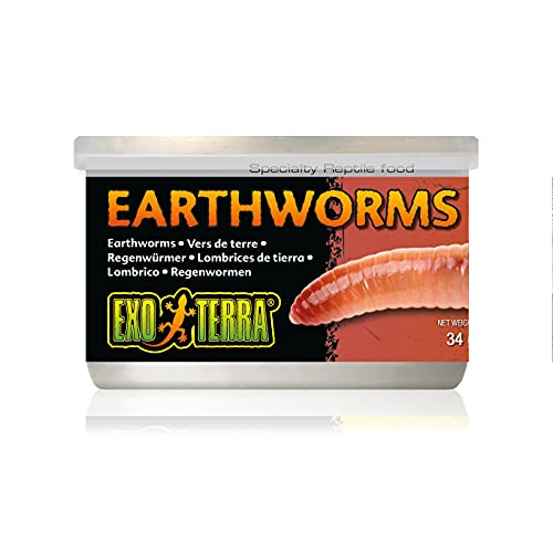 Exo Terra Specialty Reptile Food, Canned Earthworms for Reptiles