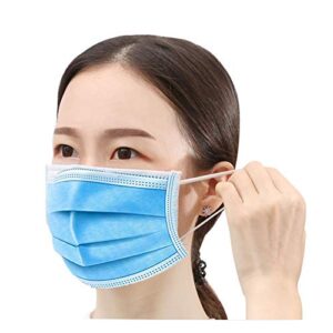 disposable mask box of 50, 3-ply protective anti dust breathable (blue 50pcs)