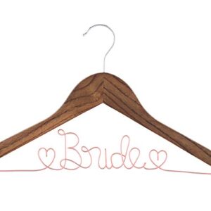 ella celebration bride to be wedding dress hanger (antique brown with rose gold wire)