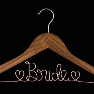 Ella Celebration Bride to Be Wedding Dress Hanger (Antique Brown with Rose Gold Wire)