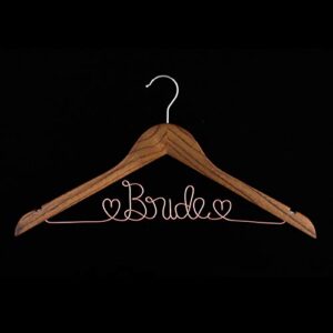 Ella Celebration Bride to Be Wedding Dress Hanger (Antique Brown with Rose Gold Wire)