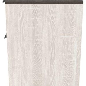 Signature Design by Ashley Dorrinson Modern Farmhouse Filing Cabinet with 2 Drawers, Whitewash & Brown