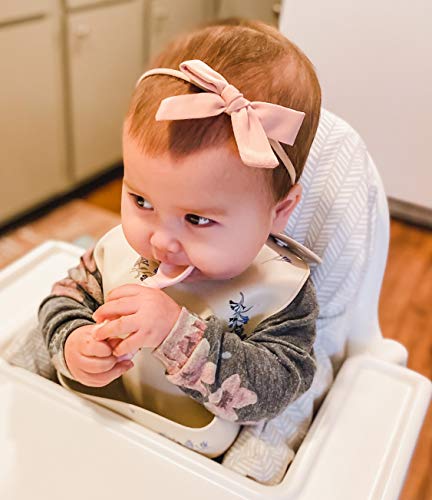 Itzy Ritzy Silicone Spoon & Fork Set; Baby Utensil Set Features A Fork and Spoon with Looped, Braided Handles; Made of 100% Food Grade Silicone & BPA-Free; Ages 6 Months and Up, Pink