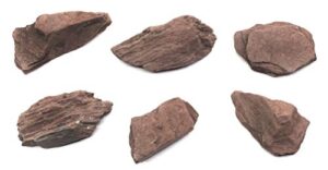 6pk raw red slate, metamorphic rock specimens - approx. 1" - geologist selected & hand processed - great for science classrooms - class pack - eisco labs
