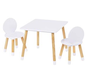 utex kids table with 2 chairs set for toddlers, boys, girls, 3 piece kiddy table and chairs set, white