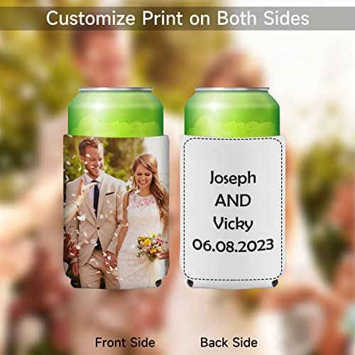 Sublimation Blanks Can Coolers, 12 Beer Can Cooler Sleeves, Collapsible Insulated Reusable Soda Cover Drink Coolies Beer Sleeves for DIY Weddings Bachelorette Parties Party Favors (White)