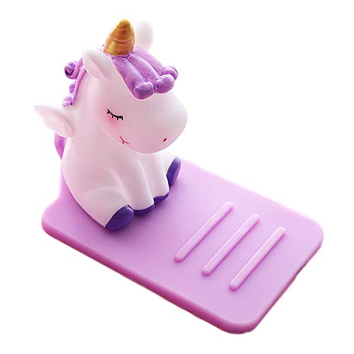 ZOSTLAND Cute Unicorn Fly Horse Pegasus Pony Phone Holder Adjustable Stand Lovely Desktop Phone Stand,Creative Cartoon Multi-Function Desk Phone Stand, Smartphone Dock iPad Tablet (Unicorn Purple)