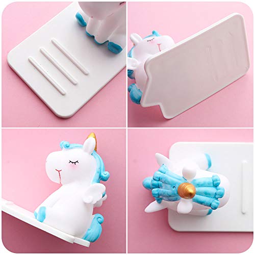 ZOSTLAND Cute Unicorn Fly Horse Pegasus Pony Phone Holder Adjustable Stand Lovely Desktop Phone Stand,Creative Cartoon Multi-Function Desk Phone Stand, Smartphone Dock iPad Tablet (Unicorn Purple)