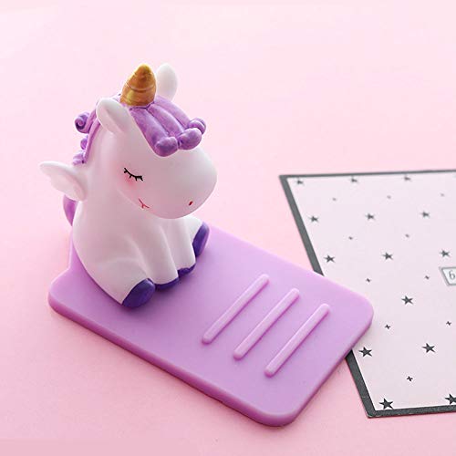 ZOSTLAND Cute Unicorn Fly Horse Pegasus Pony Phone Holder Adjustable Stand Lovely Desktop Phone Stand,Creative Cartoon Multi-Function Desk Phone Stand, Smartphone Dock iPad Tablet (Unicorn Purple)