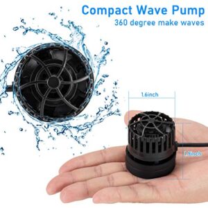 hygger Quiet Magnetic Aquarium Wave Maker, 1600GPH DC 12V Powerhead with Digital Led Display Controller, Submersible Water Inverter Circulation Pump for Fish Tank 3-25 Gallon