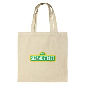 sesame street logo grocery travel reusable tote bag